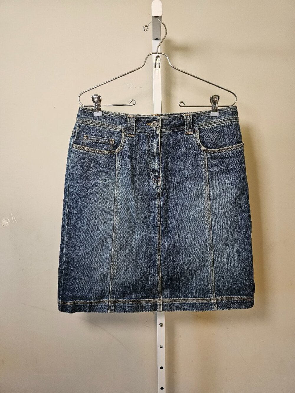 Talbots Skirt Denim Casual A-Line Grunge Blue 8